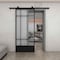 Renin Bastille Clear Glass Metal Barn Door with Installation Hardware Kit 37 in. KMCTBTC-37BL - alternate 2
